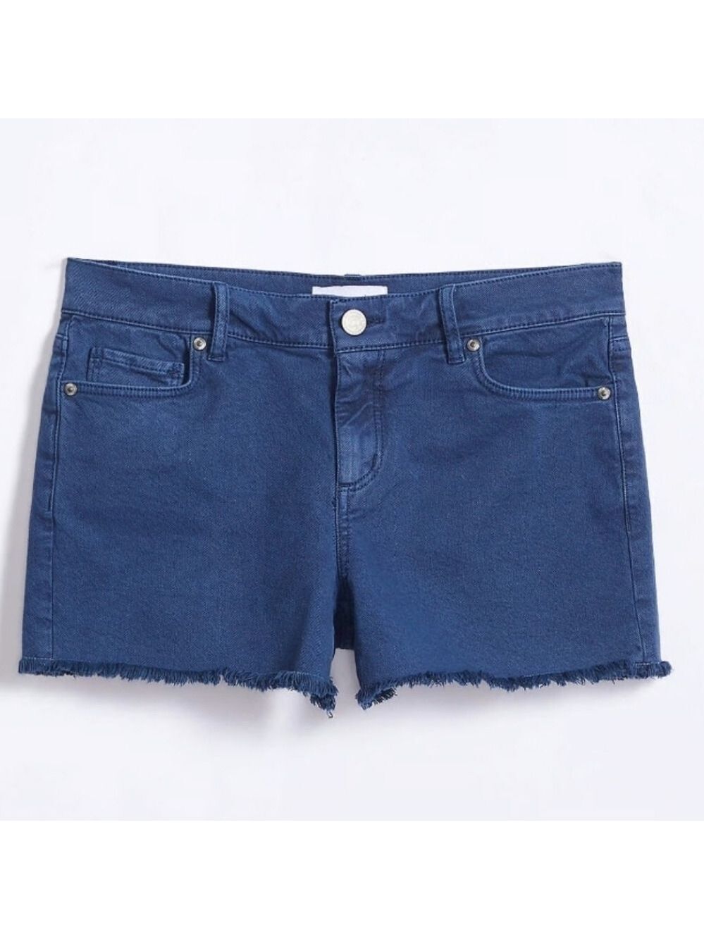 LOFT Blue Jean Raw Hem Denim Shorts Size 28